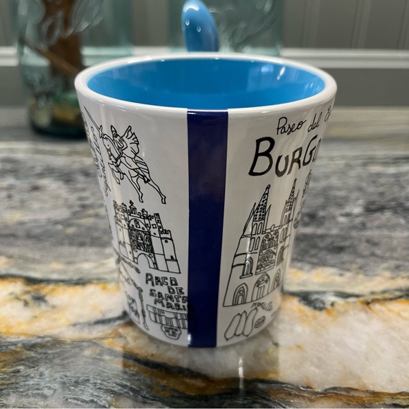 Burgos Spain Coffee Cup Mug with Spoon 12 oz. Like New Condition Displayed only - Picture 10 of 10